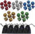 Polyhedral DND Dice Set, 5 Pack Dice Sets Fit by CREEBUY