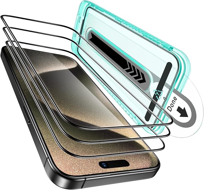 ESR 3 Pack for iPhone 15 Pro Max Screen Protector, Full Coverage Tempered Glass by ESR