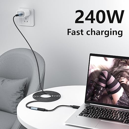 USB C Extension Cable 10FT, 20Gbps/240W USB3.2 Type C Extender Cord, 4K@60Hz - Image 5