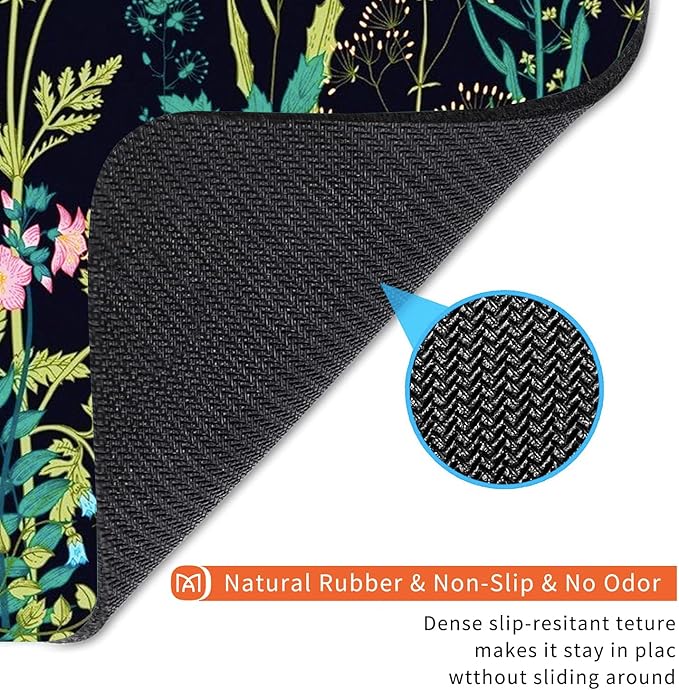 Square Mouse Pad Midnight Flowers, Personalized Premium-Textured Custom Mouse - Image 5