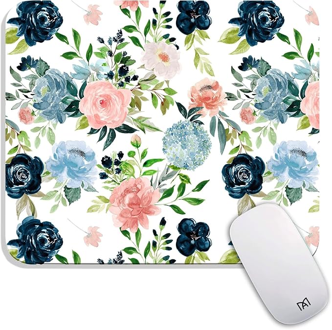 Square Mouse Pad Pretty Flowers, Personalized Premium-Textured Custom Mouse Mat by Armanza