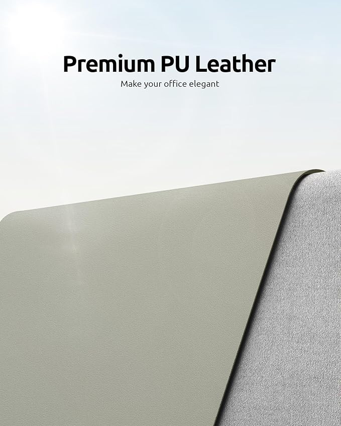 YSAGi Leather Desk Protector, Office Mat, Large Mouse Mat, Non-Slip PU Leather - Image 2