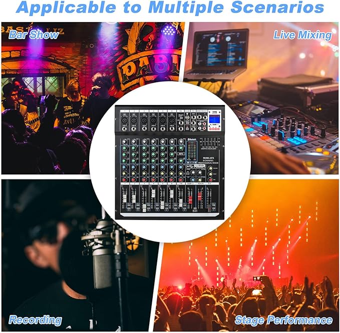 Dj Mixers 8 Channel Audio Mixer Sound Board - Image 6