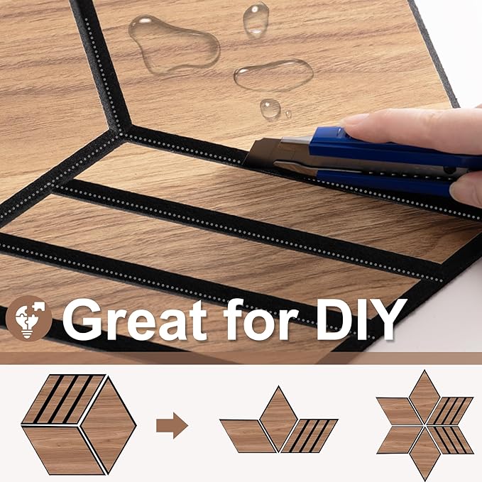 Mollywell Hexagon Acoustic Panels, Walnut TW4, 12 Pack |Wood Veneer|High - Image 4