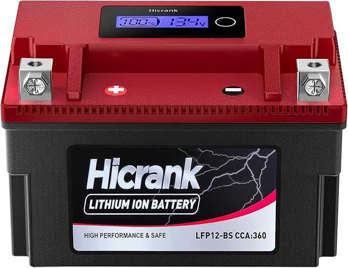 YTX12-BS 12V 6Ah, 360CCA LiFePO4 Lithium Motorcycle Battery, Powersports Battery by HighCrankingPower