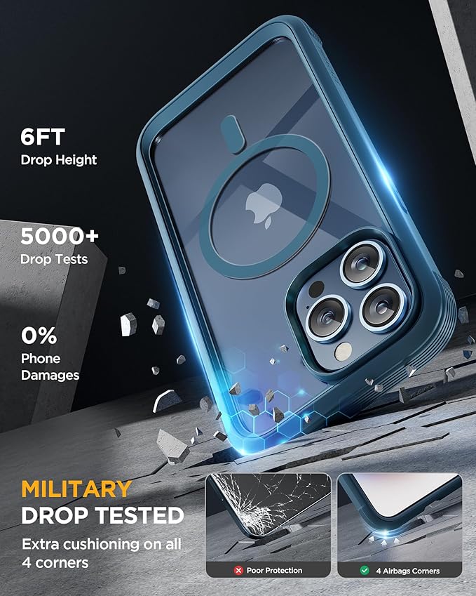Miracase Magnetic for iPhone 15 Pro Max Case 6.7'' Full-Body Drop Proof Bumper - Image 5