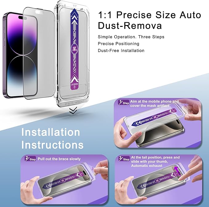 2 Pack Matte Screen Protector for iPhone 16 Plus and iPhone 15 Plus and iPhone - Image 3