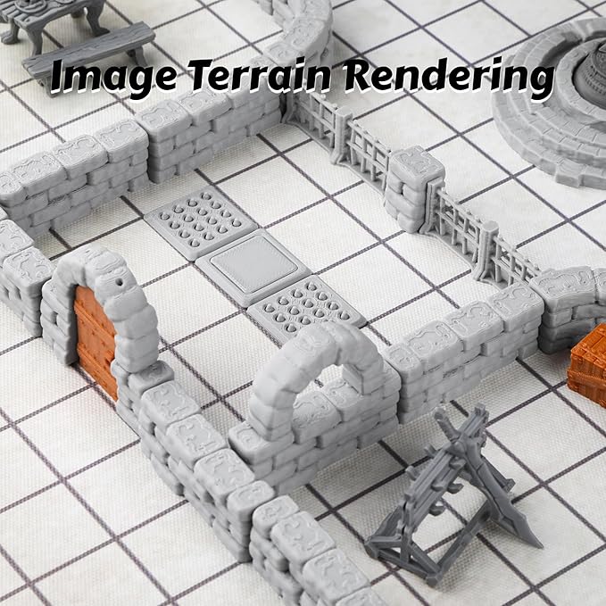 Dungeon Walls 40pcs 28mm Miniature RPG Terrain Modular System DND Building - Image 6