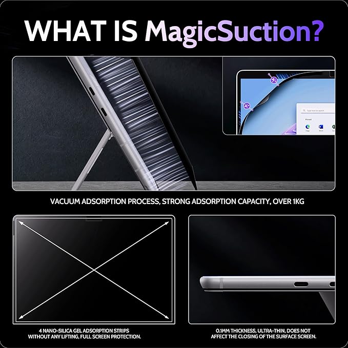 Privacy Screen for 13 Inch Surface Pro 11/10/9/8/X, MagicSuction™ Removable - Image 3