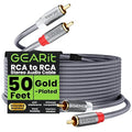 GEARit RCA Cable 2RCA Male to 2RCA Male Stereo Audio Cables Shielded Braided by GEARit