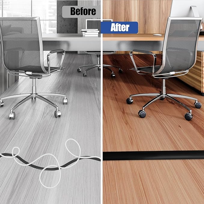 Floor Cord Cover Cavity 0.8"x0.37" Self Adhesive Cord Hider, 10FT Low Profile - Image 5