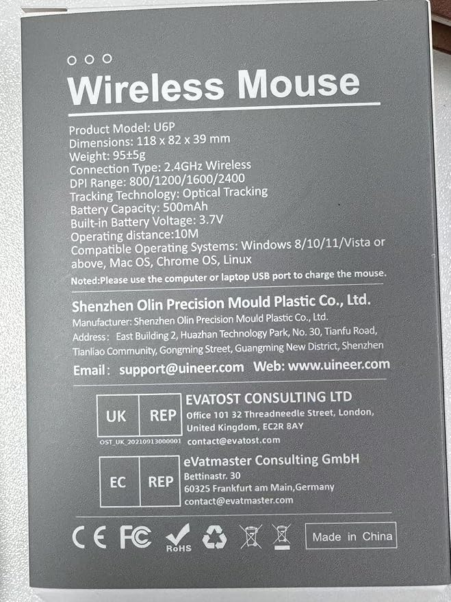 Bluetooth Mouse, Visible Battery Level, Tri-Mode Rechargeable Ergonomic Mouse - Image 5