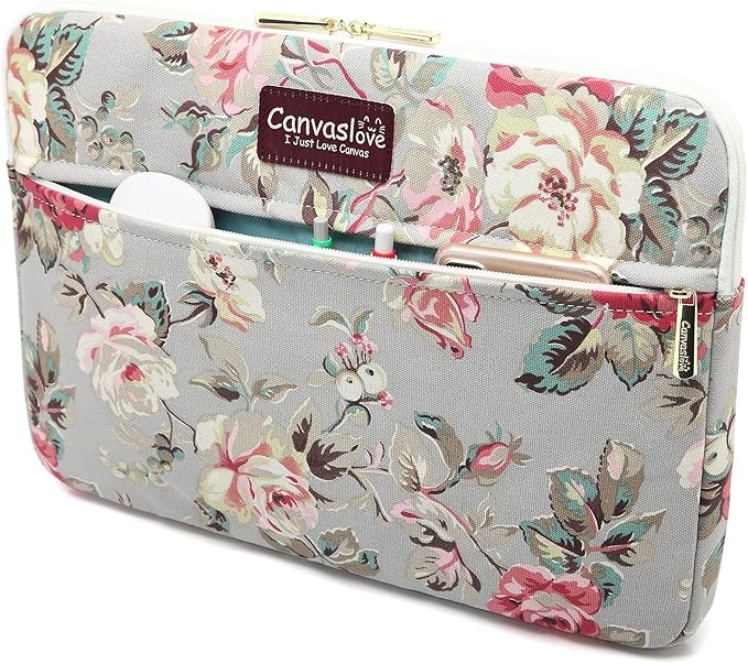 Canvaslove Grey Rose Laptop Sleeve Case Bag - Image 2