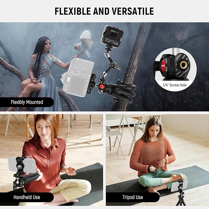 NEEWER Camera Tripod with Remote, Mini Flexible Vlog Phone Tripod Stand with - Image 11