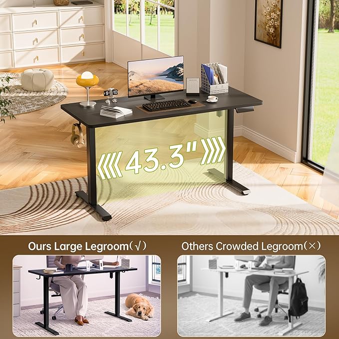 Veken 55 Inch Large Electric Standing Desk, Heights Adjustable, Sit to Stand Up - Image 8