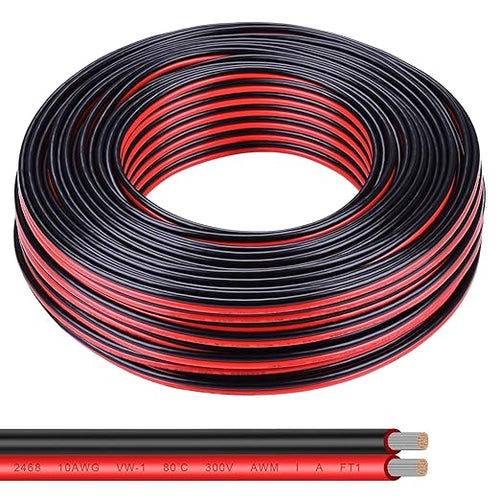 10 Gauge Wire 200FT Tinned Copper Wire-2 Conductor Parallel Wire Insulated by Shirbly