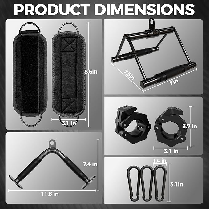 Mikolo Cable Attachments for Gym, Heavy-Duty Cable Machine Attachment Set - Image 7
