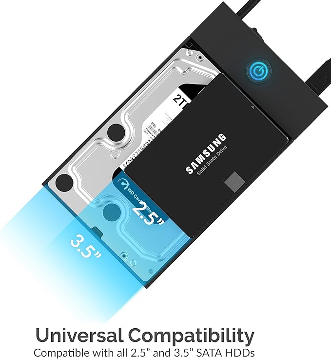 SABRENT USB 3.0 Enclosure for 2.5” & 3.5” SATA HDD/SSD – Tool-Free, LED - Image 5