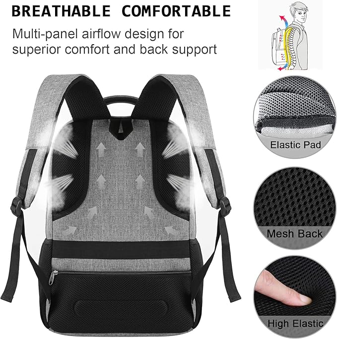 Laptop Backpack, Business Travel Anti Theft Slim Durable Laptops Backpack - Image 5