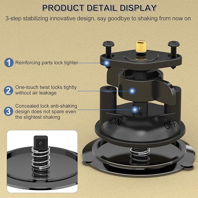 Suction Cup Mount, Windshield Suction Mount Bracket, Single Suction Base - Image 4