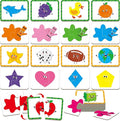 24 Set Color & Shape Puzzles, Self-Correcting Puzzle Matching Game Educational by SpriteGru