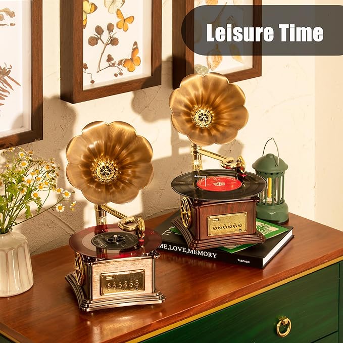 Vintage Style Wooden Record Player - Image 5