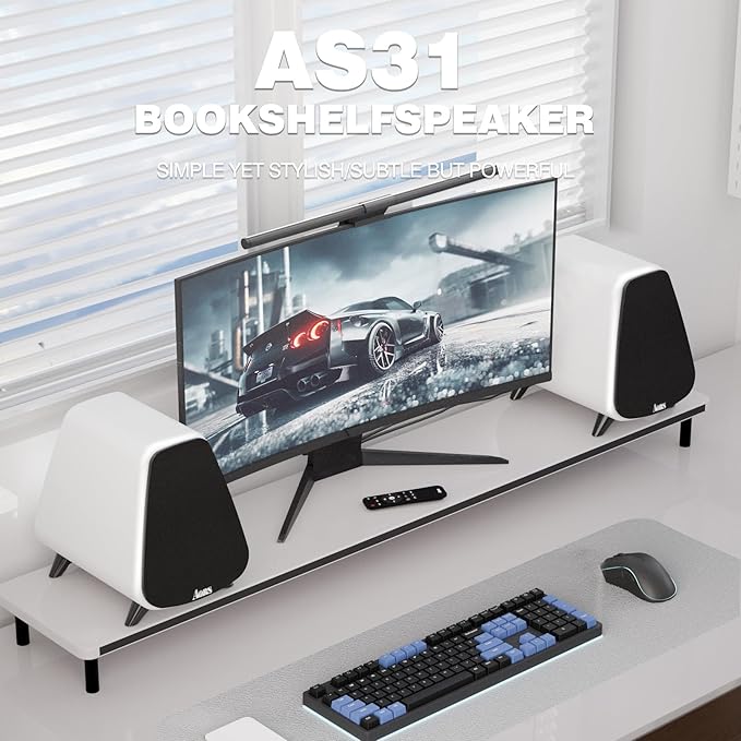 AS31 Active Bookshelf Speakers Bluetooth 5.3, 2-Way Stereo PC Desktop 80W - Image 4