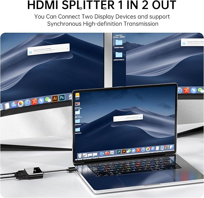 HDMI to VGA and HDMI Adapter, Dual Output 1080P Video Converter - Image 4