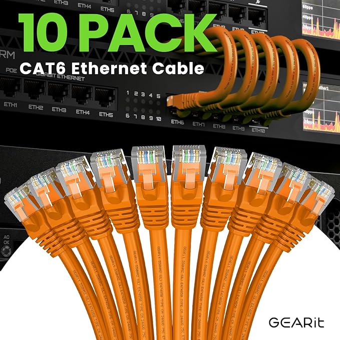 GEARit Cat 6 Ethernet Cable Cat6 Network Patch, Snagless Cord, Internet - Image 2