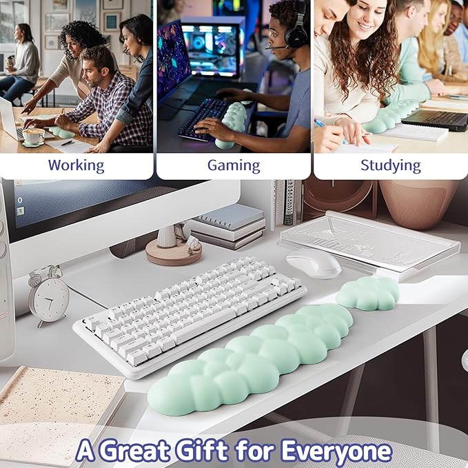 Cloud Wrist Rest Keyboard, Cloud Keyboard Wrist Pad Set - Image 6