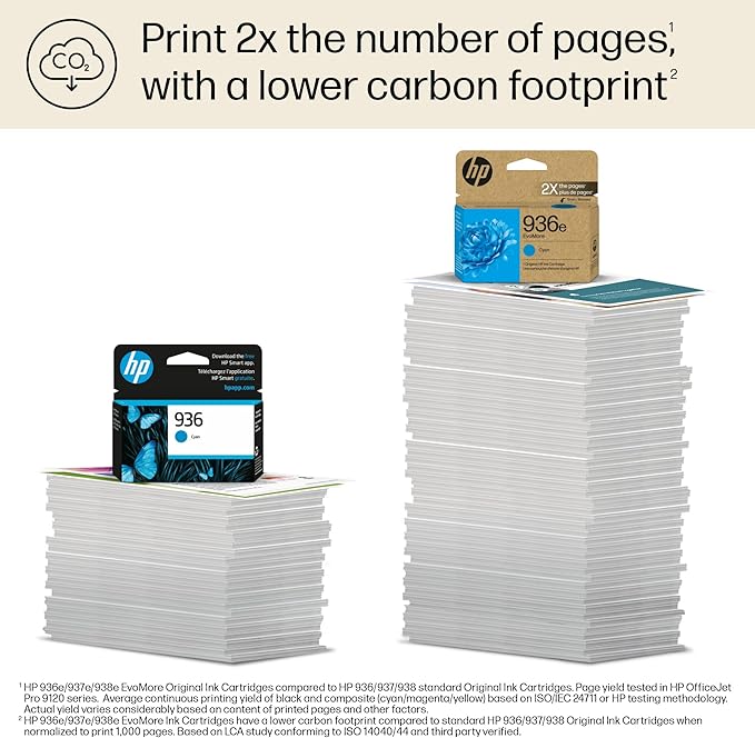 HP 936e EvoMore High Yield Cyan Ink Cartridge | Works OfficeJet 9120 Series - Image 5