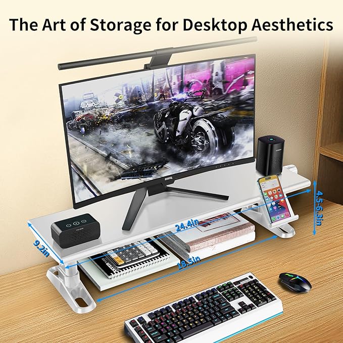 Computer Monitor Stand Riser for Desk, 4.5-6.3 Inches Freely Height Adjustable - Image 5