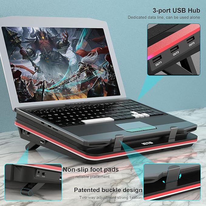 GT500 Powerful Turbo-Fan Laptop Cooling Pad - Image 4