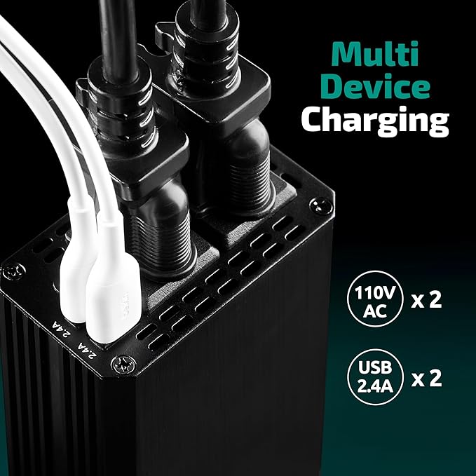 300W Car Power Inverter 12v DC to 110v AC – Car Adapter - Image 3