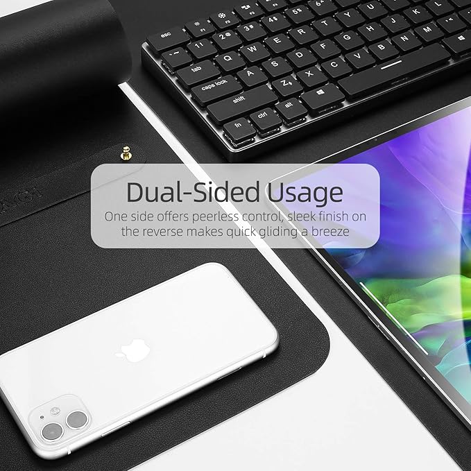 YSAGi Desk Mat, Desk Pad, Waterproof Desk Pad, 35.4" x 17" Laptop Leather Desk - Image 3