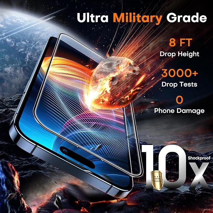 TOCOL for iPhone 15 Screen Protector 9H Hardness Military Grade Shatterproof HD - Image 3
