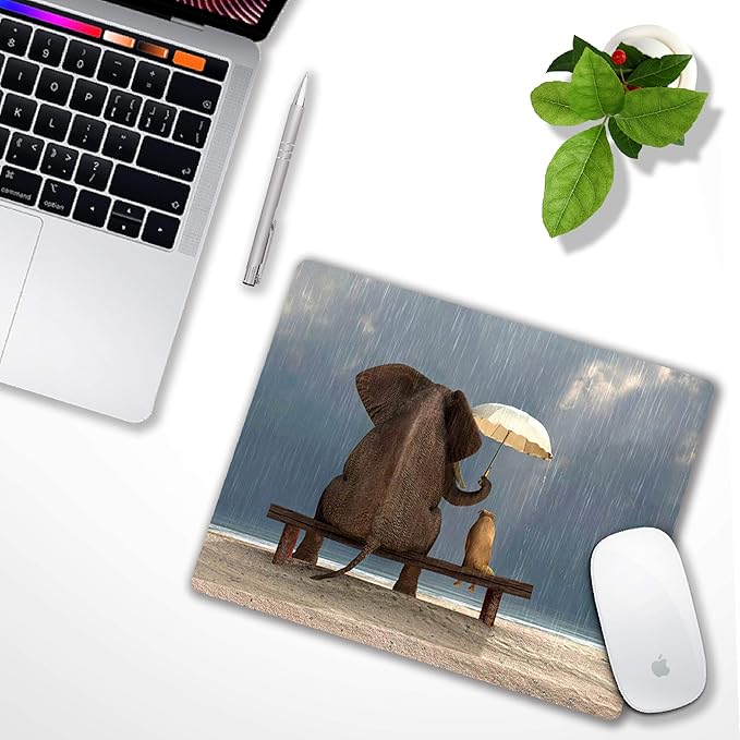 Elephant and Dog Mouse pad Personalized Computer Mouse Pads Office Decoration - Image 2