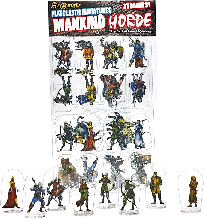 Arcknight Flat Plastic Miniatures: Mankind Horde; 31 Unique Human-Themed Enemy by Arcknight