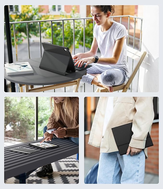 CHESONA Keyboard Case for iPad 11th/10th Generation, Detachable Wireless - Image 8