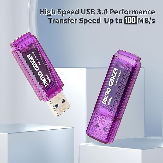 INLAND Micro Center SuperSpeed 256GB USB 3.0/USB3.1 Gen1 Flash Drive Gum Size - Image 2