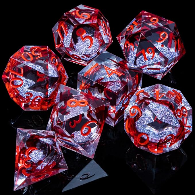 ARUOHHA Liquid Core DND Dice Set, Vampire Sharp Edged Dragons Dice Compatible - Image 6