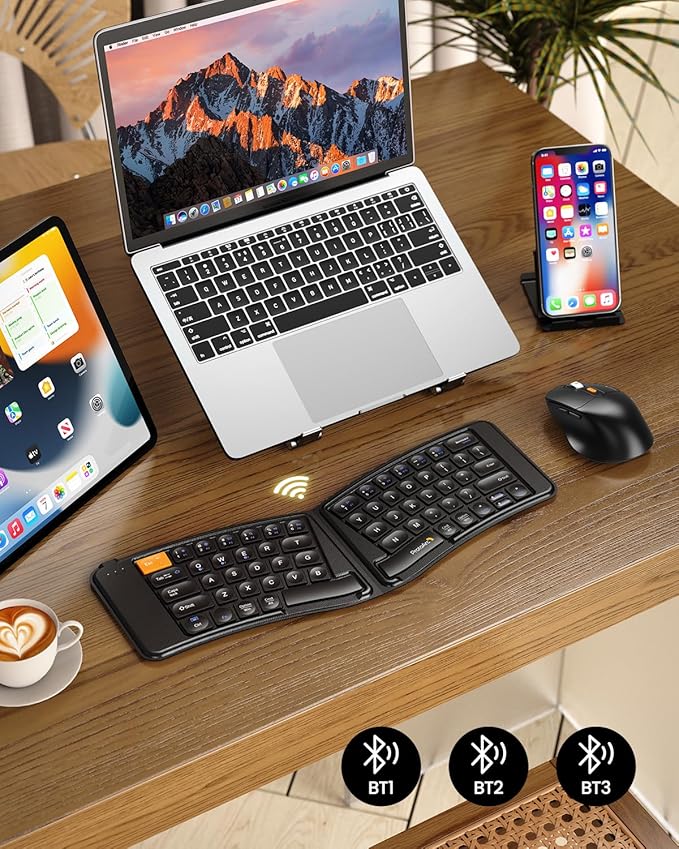 ProtoArc Ergonomic Foldable Keyboard Mouse, XKM03 Portable Folding Bluetooth - Image 5