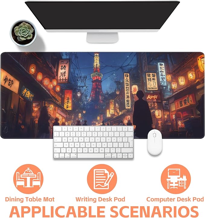 Mouse Pad Large Bustling Street in Tokyo Non-Slip Gaming Desk Mat - Image 4