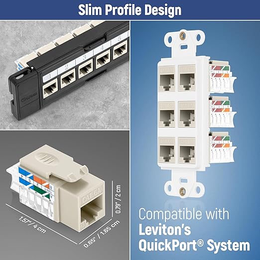 Everest Media Solutions 45° Angled CAT6A Keystone Jack in Ivory - Image 7