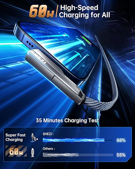 SHEZI 4-in-1 USB C Cable 10FT Compatible - Image 4