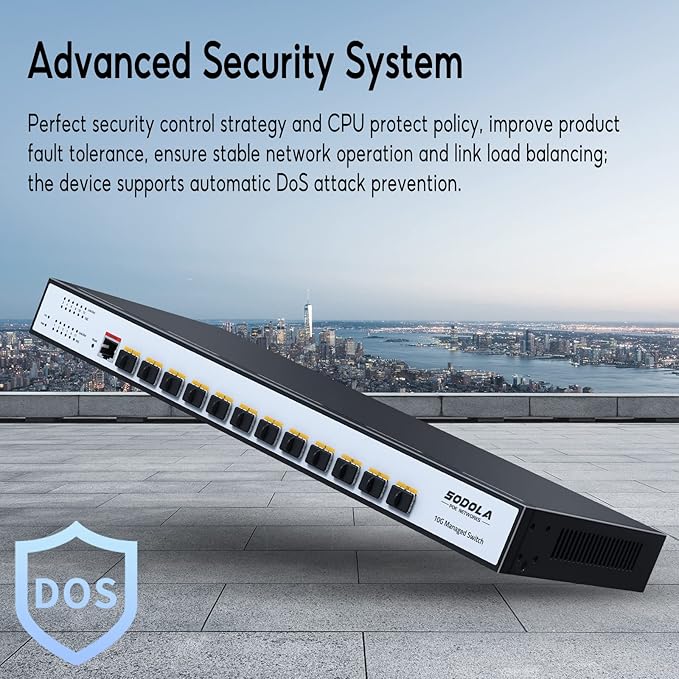 SODOLA 12 Port 10G SFP+ Smart Switch| L2/L3+ Smart Managed | DoS Attack - Image 4