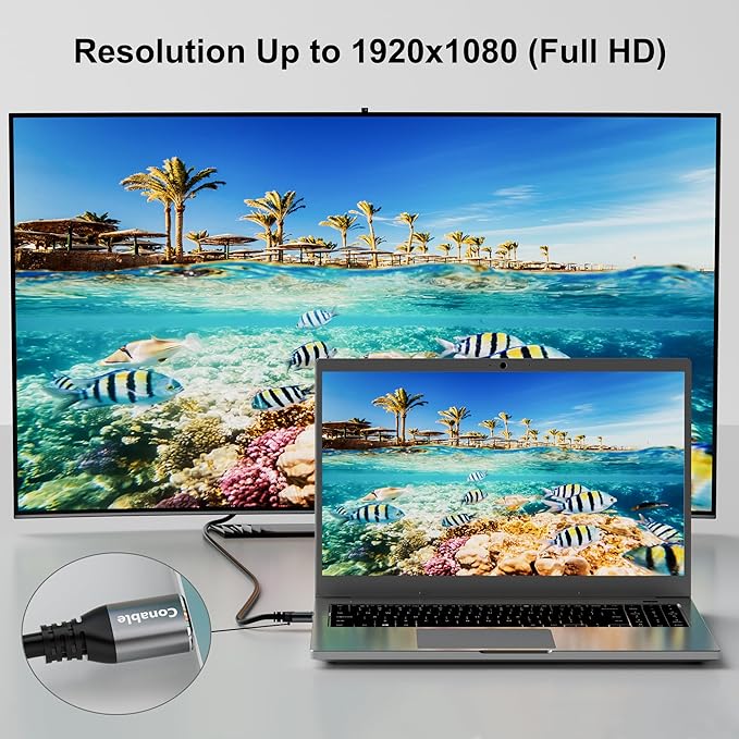 HDMI to VGA Cable 4 FT, Uni-Directional HDMI to VGA Cable, Aluminum Shells - Image 3