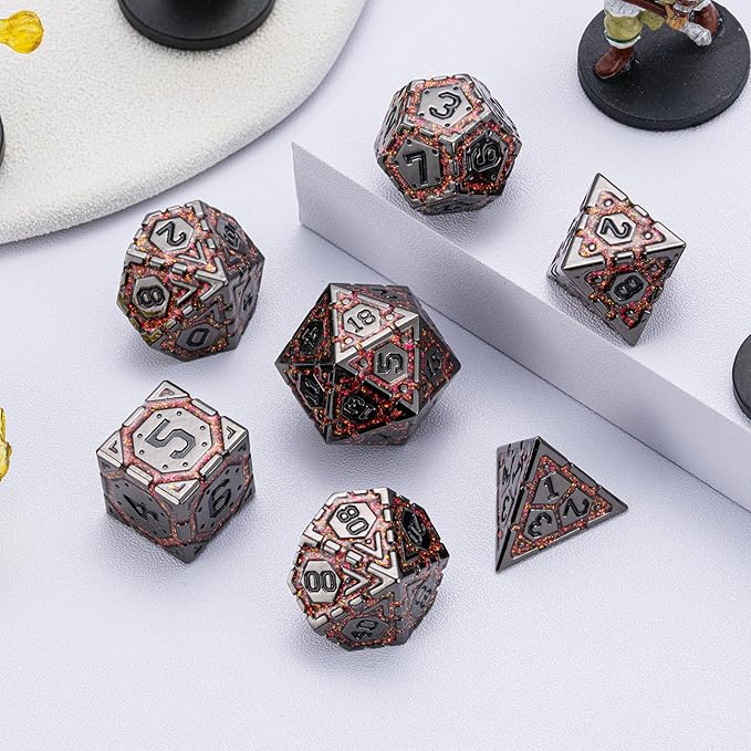 DND Metal Dice Set, Polyhedral Dice Set - Image 5