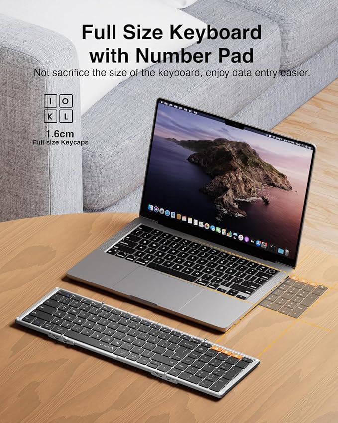 ProtoArc Foldable Bluetooth Keyboard, XK01 Folding Wireless Portable Keyboard - Image 5