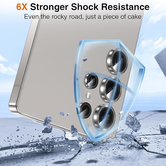 YWXTW S25 Ultra Camera Lens Cover, 9H Tempered Glass Upgraded Metal Edging - Image 3